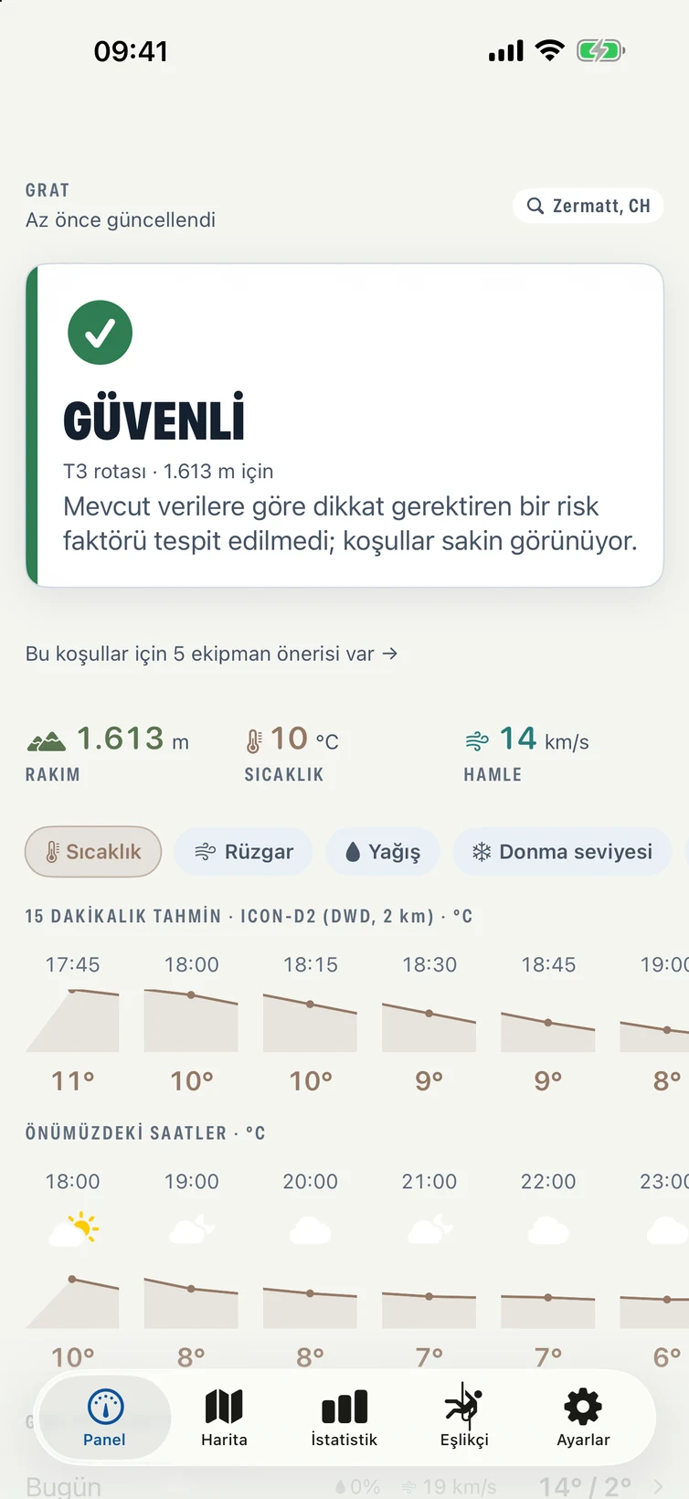 GRAT panelinde tek bir risk seviyesi ve sebebi